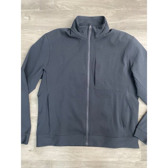 Lululemon Mens Sojourn Track Bomber Jacket Full Zip Black Warpstreme Size 2xl - Picture 1 of 10